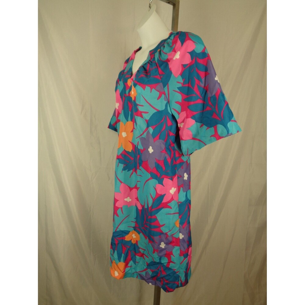 Vintage Sears At Home Wear Floral Lounge Kaftan Dress Muumuu Size Medium New - Picture 3 of 8